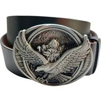 Ware aus aller Welt Ledergürtel Wechselgürtel Gürtel mit American Eagle US Adler Gürtelschnalle Buckle