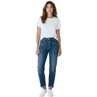 Herrlicher Boyfriend-Jeans Shyra Tap Boyfriend Jeans mit halb verdeckter Knopfleiste halb verdeckte Knopfleiste