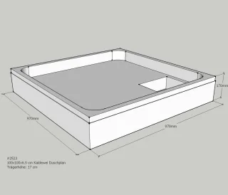 Neuesbad Wannenträger für Kaldewei Duschplan 100x100x6,5 SD21028