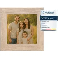 CABBEL Bilderrahmen MDF Holzrahmen Fotorahmen modern Collagen Foto Poster Galerie Wanddeko, für 1 Bilder (1 St), 10x10 cm Natur Wohnzimmer elegant Schmal Fotogalerie Schlafzimmer