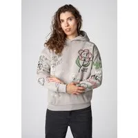 SUBLEVEL Kapuzenpullover Damen Hoodie mit Alloverprint Sweater, Kapuzensweatshirt mit seitl. Eingrifftaschen