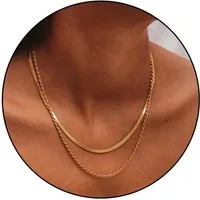 GOLDKLEIN Edelstahlkette Edelstahl vergoldet Schmuck doppelt gedreht, Damen, inkl. Geschenkbox