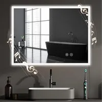 Dripex Badspiegel LED Badezimmerspiegel Spiegel Wandspiegel 3 Lichtfarbe 60x80cm