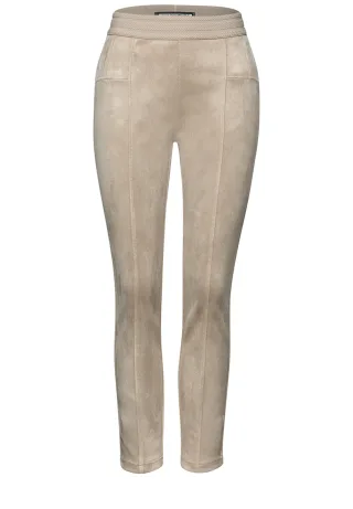 Street One - Velours Hose dark morn beige - Gr. - 28