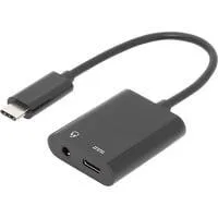 USB-C Adapter auf USB-C + 3,5mm Klinke schwarz