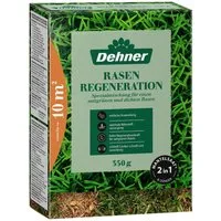 Dehner Rasensamen Rasen-Reparatur Saatgut, für strapazierfähigen Rasen, versch. Größen, 0,35 kg, Dünger, schnell keimend, pflegeleicht, FSC-zertifizierte Verpackung