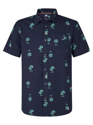 Petrol Industries - Hemd mit Allover-Muster Coralshore Herren - Blau