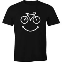 MoonWorks Print-Shirt Fahrrad Herren T-Shirt Smile Happy Bike Radfahren Fun-Shirt Moonworks® mit Print