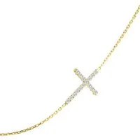My Gold Kreuzkette Damen Halskette Gold 333 Zirkonia Kreuz Kette Goldkette - Lisanne (Set, 1-tlg., inkl. Schmuckbox), Geschenke