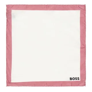 Boss - Mit Rand-Einstecktuch (Weiß/Graurosa)