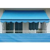 Angerer Freizeitmöbel Klemmmarkise blau-weiß, Ausfall: 150 cm, versch. Breiten