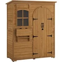 MCombo Gerätehaus M MCombo Gartenschrank Geräteschuppen Holz, 0926, Gartenhaus Outdoor Aufbewahrungsschrank mit 3 Regale Wetterfes
