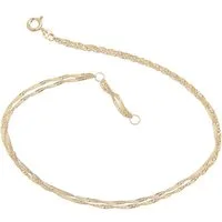 Silberkettenstore Fußkette Fußkette Singapur, doppelreihig 1,4mm - 333 Gold, Länge wählbar