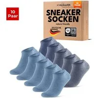 sockenkauf24 Sneakersocken Premium Sneaker Socken Herren & Damen mit Komfortbund ohne Gummidruck (Jeans, 10-Paar, 35-38) atmungsaktive gekämmte Baumwolle, ohne Naht, Exclusive Line