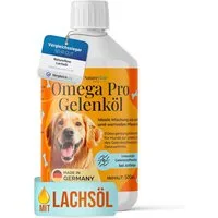 Natureflow Omega Pro Gelenköl für Hunde mit Lachs- & Leinöl, Omega 3 & 6, 500 ml Lachsöl mit Leinöl, Hanföl & Borretschöl, Ergänzungsfutter für: Hund, Für Trocken- und Nassfutter, leicht dosierbar, hohe Akzeptanz