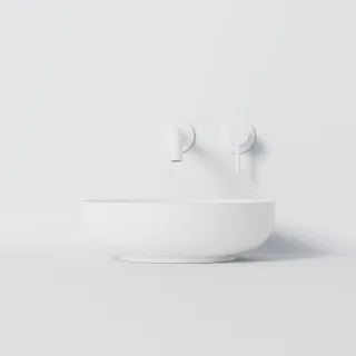 Steinberg Serie 440 Aufsatzwaschtisch, rund, ohne Überlauf, ø 400 mm x 120 mm, matt weiss 4406120W