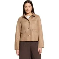 Cartoon Canvasjacke Damen mit Eingrifftaschen