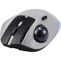 Renkforce RF-WLEM-500 Trackball Kabellos, Funk, Bluetooth® Optisch Grau, Schwarz Mäuse (Ergonomisch, Daumentrackball, RGB-Beleuchtung, Wiederaufladbar)