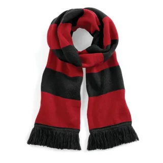 Beechfield Unisex Schal, gestreift, für Erwachsene (Schwarz/Rot)
