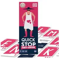 ATM GAMING Spiel QuickStop - Das Buchstaben-Duell - Familien-Edition, Partyspiel, Kartenspiel, Reisespiel, Gesellschaftsspiel