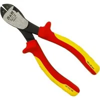 S&R Seitenschneider VDE-Kraft-Seitenschneider 180mm 1000V-geprüft, 1-tlg., aus 60CrV Stahl, HRC 58-65, phosphatiert