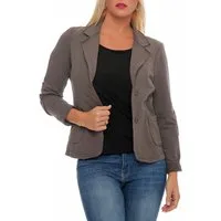 malito more than fashion Jackenblazer malito Damen Blazer klassisch, Sakko im Basic Look, Kurzjacke mit Sweat Blazer Jacke in Used Look Optik