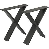 en.casa Tischgestell, »Maribo« Tischfüße 2er Set 42x40cm Stahl Schwarz