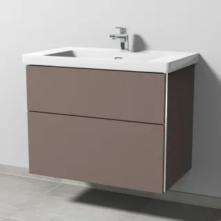 Sanipa 3way Waschtischunterbau zu Villeroy & Boch Subway 3.0 Waschtisch mit 2 Auszügen, Taupe-Matt BP8481T