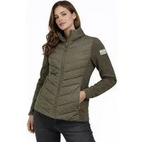 SUBLEVEL Steppjacke Damen Hybrid Jacke Leichte Übergangsjacke Kapuzenjacke Gesteppte Stepp-Front & Sweat-Ärmel, Outddor