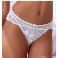 LASCANA Slip Maria Edle Stickerei-Spitze mit Blumen, elastische Spitze hinten, Dessous