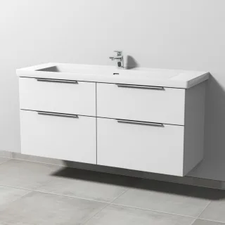 Sanipa 3way Waschtischunterbau zu Villeroy & Boch Subway 3.0 Waschtisch mit 4 Auszügen, Weiß-Soft UM85043