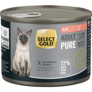SELECT GOLD Pure Adult Paté Kalb 24x200 g