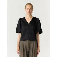 Y.A.S Kurzarmbluse YASPELLA 2/4 V-NECK TOP S. NOOS Materialmix, regular fit