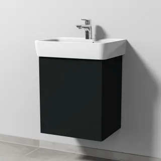 Sanipa 3way Waschtischunterbau zu Geberit Renova Plan Waschtisch mit 1 Tür, Vulkan-Matt SP8721V