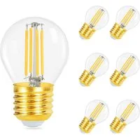 Nettlife LED-Leuchtmittel E27 6 stück Vintage Edison Glühlampe, E27, 6 St., Warmweiß, Hauses Restaurants Wohnzimmers Cafés