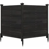 COSTWAY Gartenzaun, (2-St), dekorativer Sichtschutzzaun, Zaun mit 3 Pfosten