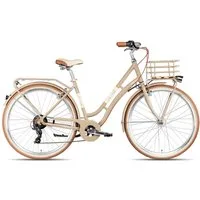 Maxim Cityrad La Vita, 7 Gang Shimano Tourney 7 Schaltwerk, Kettenschaltung, Straßenausstattung braun/beige
