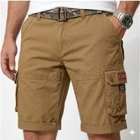 Geographical Norway Cargoshorts kurze Hose aus Baumwolle, Sommer-Bermuda (Packung, 1-tlg) Herrenshorts mit Gürtel Größe S bis 5XL