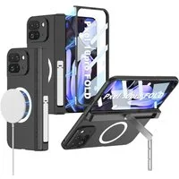 Wigento Handyhülle Für Google Pixel 10 Pro Fold MagSafe Flip Hülle Displayschutz Ständer, MagSafe Flip Hülle mit integriertem Displayschutz und Ständer