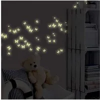 K&L Wall Art Wandtattoo Leuchtsticker Schmetterlinge Schlafzimmer 20x28cm selbstklebend, Kinderzimmer Leuchtbild