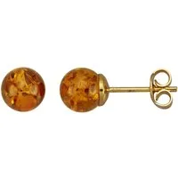 Firetti Paar Ohrstecker Schmuck Geschenk Silber 925 Ohrschmuck Ohrringe, mit Bernstein