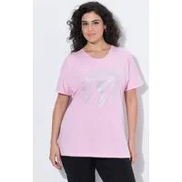 Ulla Popken T-Shirt T-Shirt Metallic-Tiermandala V-Ausschnitt Halbarm