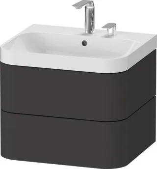 Duravit Happy D.2 Plus c-shaped Set wandhängend Graphit Supermatt 575x490x480 mm - HP4345E8080 HP4345E8080