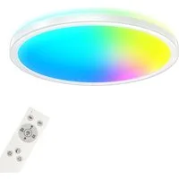 Briloner Leuchten LED Deckenleuchte 7494-016, Dimmfunktion, LED fest integriert, 2700K - Extra-Warmweiß, Smarte Deckenlampe Weiß, 22W, Wohnzimmer, Schlafzimmer, Flur, Büro