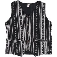 Guru-Shop Strickjacke Goaweste, alternative Herren Weste - schwarz alternative Bekleidung