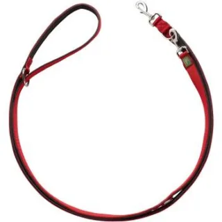 Hunter Verstellbare Führleine Neopren rot/ schwarz 2,5 cm, 2 m