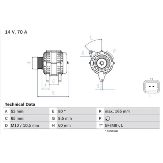 Bosch Lichtmaschine Nissan Kubistar Renault Clio Kangoo Thalia Twingo