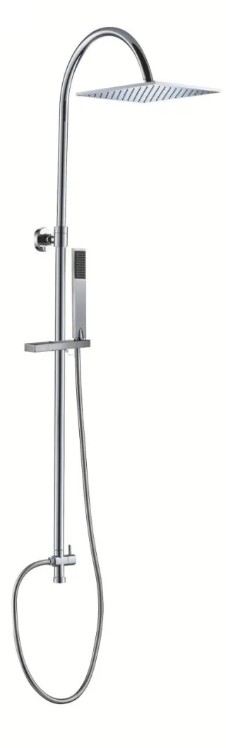 Neuesbad Duschsystem mit Kopfbrause 200mm, komplett aus Metall, eckig NB025530550