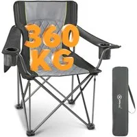 HOMECALL Campingstuhl Übergroßer Klappstuhl mit hoher Rückenlehne, XXL Faltstuhl Gepolstert (Bis 360KG Belastbar, 1 St), Robust und Zuverlässig klappstuhl für Outdoor, Balkon, Garten