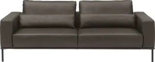 Musterring 3-Sitzer "JustBPM100, 222 cm breit, aus hochwertigem Leder" wahlweise mit Nierenkissen und mot. Sitzauszug, Metallfuß in schwarz
